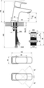 Смеситель для раковины Ravak 10° X070147 черный матовый купить в интернет-магазине сантехники Sanbest