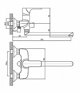 Смеситель для ванны Orange Aristo M19-211cr купить в интернет-магазине сантехники Sanbest