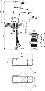 Смеситель для раковины Ravak 10° X070147 черный матовый купить в интернет-магазине сантехники Sanbest