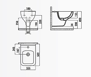 Биде подвесное Creavit Bene BN510 купить в интернет-магазине Sanbest