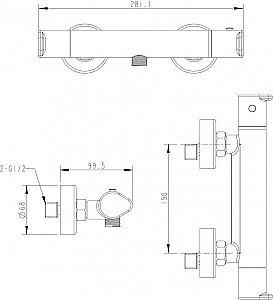 Смеситель для душа BRAVAT Waterfall F939114C-01A-RUS купить в интернет-магазине сантехники Sanbest