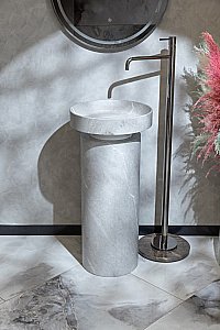 Раковина Boheme Corian 40 801-GR+801-Base-Grey серый мрамор/серый мрамор купить в интернет-магазине Sanbest