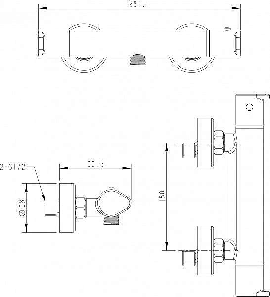 Смеситель для душа BRAVAT Waterfall F939114C-01A-RUS купить в интернет-магазине сантехники Sanbest