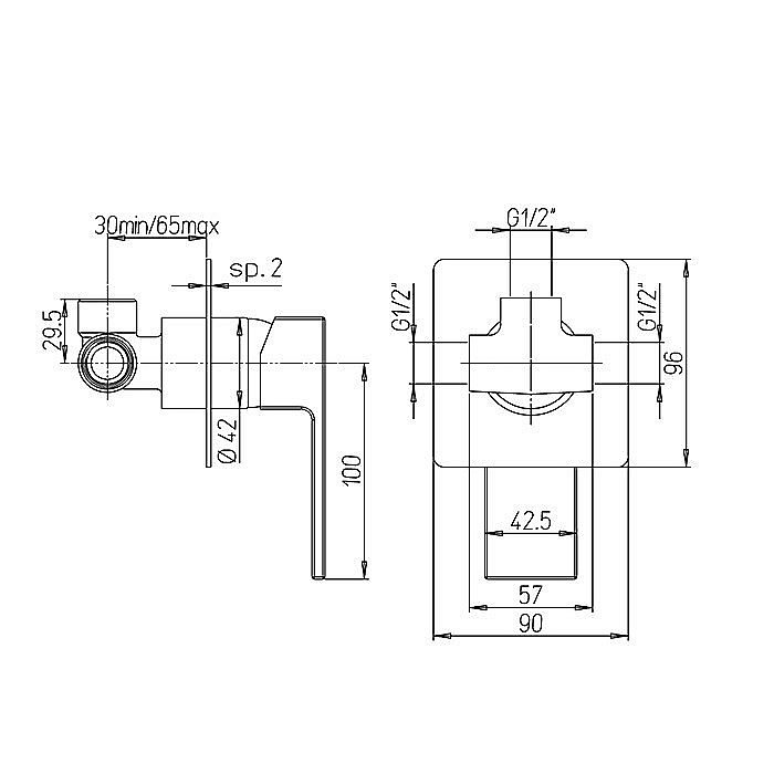 Смеситель для душа PAINI Dax-R 84CR690 хром купить в интернет-магазине сантехники Sanbest