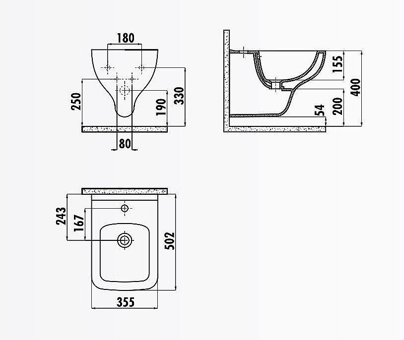 Биде подвесное Creavit Bene BN510 купить в интернет-магазине Sanbest