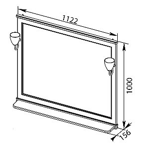 Зеркало Aquanet Валенса 110 белое в ванную от интернет-магазине сантехники Sanbest