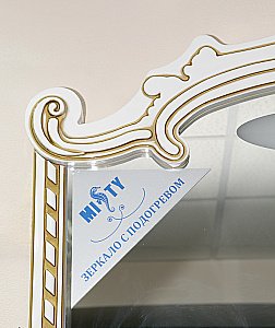 Зеркало Misty Элис 100x123 белая.патина/стекло в ванную от интернет-магазине сантехники Sanbest