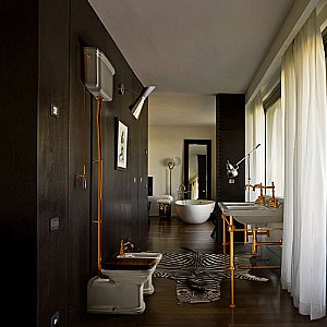 Унитаз напольный Kerasan Waldorf 4116 с высоким бачком 4180 Белый/золото купить в интернет-магазине Sanbest