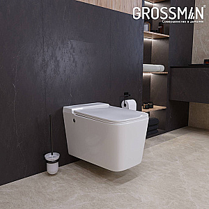 Унитаз подвесной с инсталляцией Grossman 901.5501.01.000 белый, безободковый, с крышкой микролифт купить в интернет-магазине Sanbest