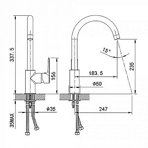 Смеситель для кухни IDDIS Cuba CU1BNJ0i05 купить в интернет-магазине сантехники Sanbest
