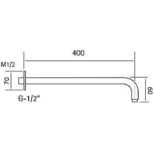 Держатель верхнего душа Cisal XION DS013531D1 нержавеющая сталь купить в интернет-магазине сантехники Sanbest