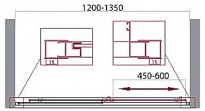 Душевая дверь BelBagno UNIQUE BF-1 120 стекло прозрачное/профиль хром купить в интернет-магазине Sanbest