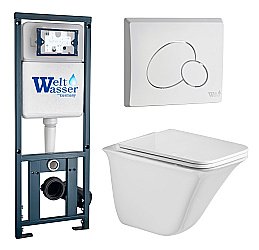 Унитаз с инсталляцией WeltWasser MARBERG 410 + ROTBACH 004 GL-WT + MAR 410 RD GL-WT купить в интернет-магазине Sanbest