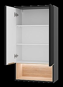 Шкаф подвесной Misty Enfida 60 ENF-08060-021 Черный / Дуб Сонома светлый для ванной в интернет-магазине сантехники Sanbest