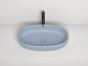 Раковина накладная Salini LUCE 110721MF 69 из искусственного камня S-Stone, матовая, цвет по RAL полностью купить в интернет-магазине Sanbest