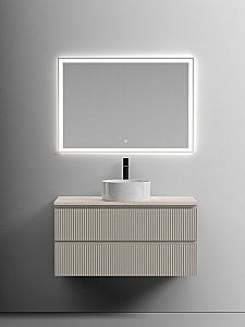 Тумба с раковиной Sancos SNOB T 100 со столешницей, бежевая матовая для ванной в интернет-магазине Sanbest