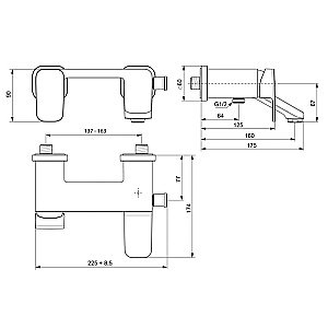 Смеситель для ванны Ideal Standard Tonic II A6338AA купить в интернет-магазине сантехники Sanbest