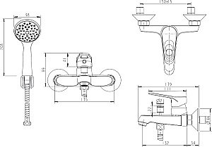 Смеситель для ванны Bravat DROP F64898BM-B купить в интернет-магазине сантехники Sanbest