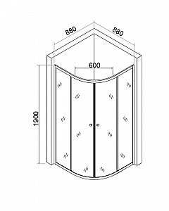 Душевой уголок Orange E01-090TB/G 90х90 стекло прозрачное/профиль черный купить в интернет-магазине Sanbest