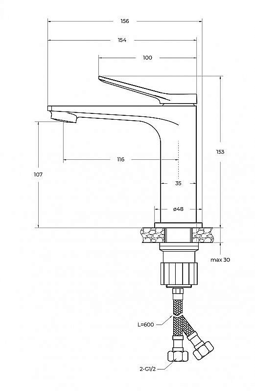 Смеситель для раковины BelBagno UNIQUE-LVM-CRM-W0 хром купить в интернет-магазине сантехники Sanbest