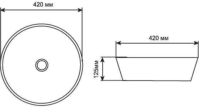 Раковина накладная Aquanet Smart-1-MB 42 273686 черная матовая купить в интернет-магазине Sanbest