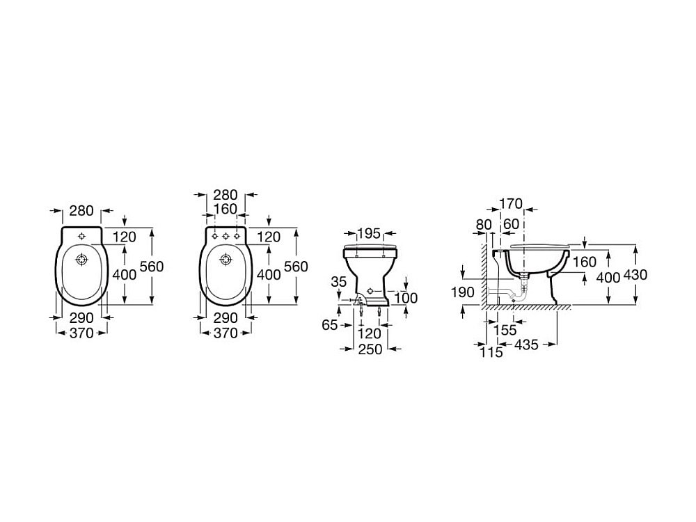 Биде напольное Roca Carmen 3570A4560 купить в интернет-магазине Sanbest