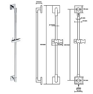Душевая штанга Bemeta Beta 132114122 купить в интернет-магазине сантехники Sanbest