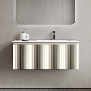 Тумба с раковиной Sancos Snob R 1.0 SNR1.0100LCE/SNR1.0100RCE Beige Soft для ванной в интернет-магазине Sanbest