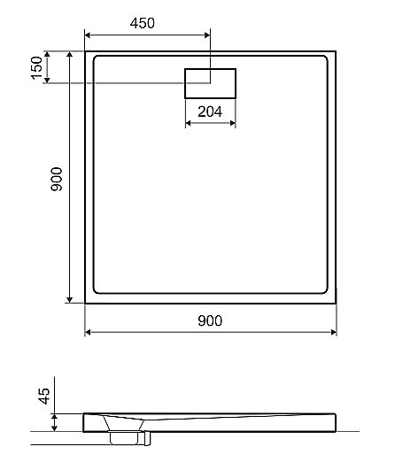 Душевой поддон Excellent ZERO 90x90 купить в интернет-магазине Sanbest