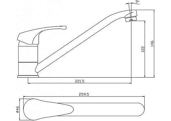 Смеситель для кухни Aquanet Practic AF100-40С купить в интернет-магазине сантехники Sanbest