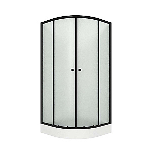 Душевой уголок с поддоном Niagara Eco NG-003-14MT 80х80 профиль черный матовый/стекло матовое купить в интернет-магазине Sanbest