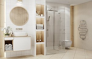 Душевой уголок Ambassador Nord 13011109 100x100 стекло прозрачное/профиль хром купить в интернет-магазине Sanbest