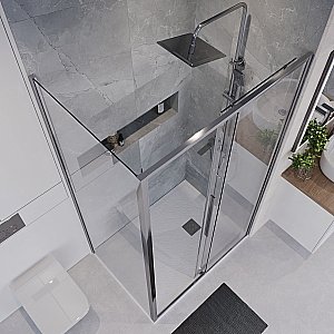 Душевой уголок Niagara Nova NG-64-12A/NG-A80-34 120х80 стекло прозрачное/профиль хром купить в интернет-магазине Sanbest