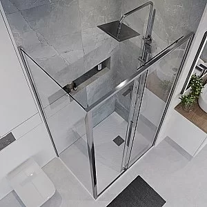 Душевой уголок Niagara Nova NG-64-12A/NG-A80-34 120х80 стекло прозрачное/профиль хром купить в интернет-магазине Sanbest
