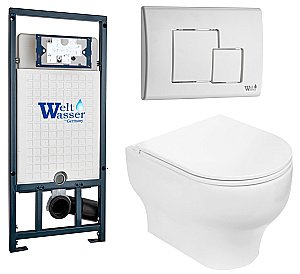 Унитаз с инсталляцией WeltWasser MARBERG 507 + ERLENBACH 004 GL-WT + MAR 507 SE GL-WT купить в интернет-магазине Sanbest