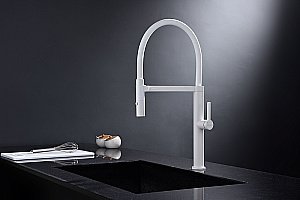 Смеситель для кухни Paulmark Leader Le214101-WH белый матовый купить в интернет-магазине сантехники Sanbest