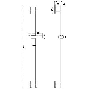 Душевая штанга Melana Cubo F610206 купить в интернет-магазине сантехники Sanbest