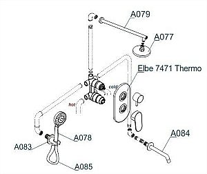 Душевая система WasserKRAFT Elbe 7400 A177471 купить в интернет-магазине сантехники Sanbest