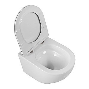 Унитаз подвесной BelBagno Sfera-Tor BB046CH-TOR/SC белый, безободковый, с крышкой микролифт, слив-торнадо купить в интернет-магазине Sanbest