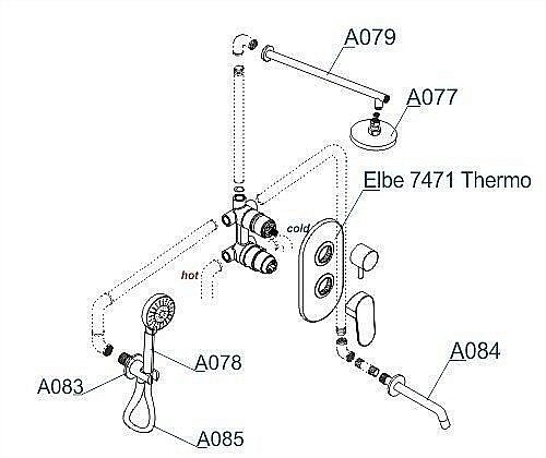 Душевая система WasserKRAFT Elbe 7400 A177471 купить в интернет-магазине сантехники Sanbest