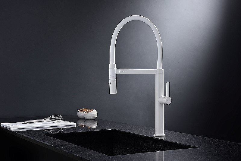 Смеситель для кухни Paulmark Leader Le214101-WH белый матовый купить в интернет-магазине сантехники Sanbest