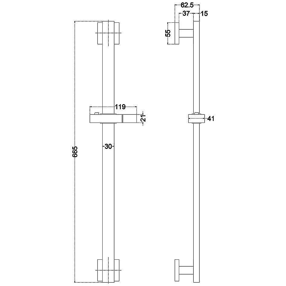 Душевая штанга Melana Cubo F610206 купить в интернет-магазине сантехники Sanbest
