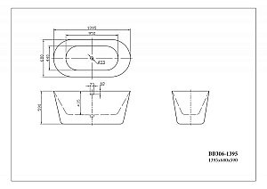 Акриловая ванна BelBagno BB306 140х68 купить в интернет-магазине Sanbest