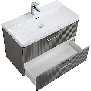Тумба с раковиной BelBagno 80 DUE-800-2C-SO-SAT-P+BB-8076-3-80 сатин для ванной в интернет-магазине Sanbest