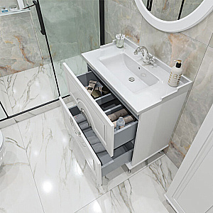 Тумба с раковиной Caprigo Valletta 80 два ящика, бланж для ванной в интернет-магазине Sanbest