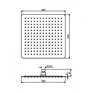 Верхний душ Excellent Slim Arex.3032 черный купить в интернет-магазине сантехники Sanbest