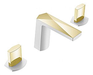 Смеситель для раковины Boheme Venturo 150-WG-ICE белый-золото/ручка ICE купить в интернет-магазине сантехники Sanbest