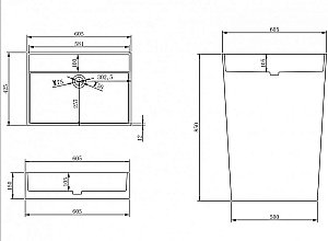 Раковина напольная NT Bagno Padova 61 NT406 белая матовая купить в интернет-магазине Sanbest