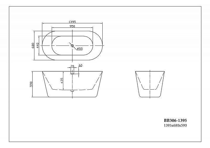Акриловая ванна BelBagno BB306 140х68 купить в интернет-магазине Sanbest
