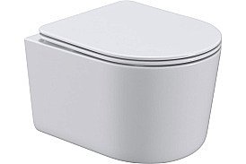 Унитаз подвесной Art&Max BOLZANO AM001CHR/SC белый, с сиденьем микролифт, безободковый купить в интернет-магазине Sanbest